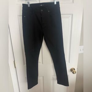 7 for all mankind Josefina black distressed straight jeans size 27